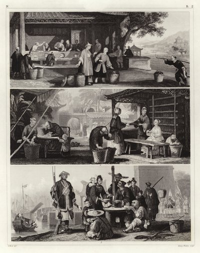 čínské scény (rytina) od German School