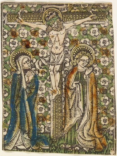 Kristus na kříži s Marií a svatým Janem, kolem roku 1460 (kovoryt) od German School