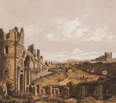 Maxentiův cirkus, Řím (barevná litografie) od German School