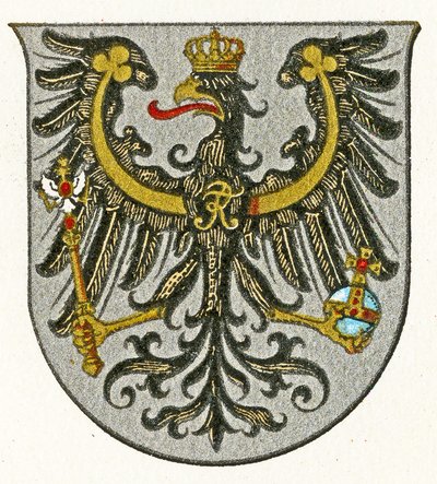 Státní znak Pruského království a později provincie Východního Pruska, kolem roku 1898 od German School