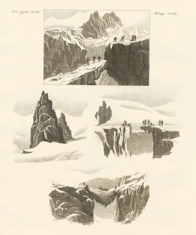 O výstupu na Mount Blanc (barevná rytina) od German School