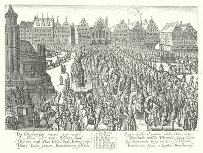 Korunovační průvod císaře Svaté říše římské Ferdinanda II., Frankfurt od German School