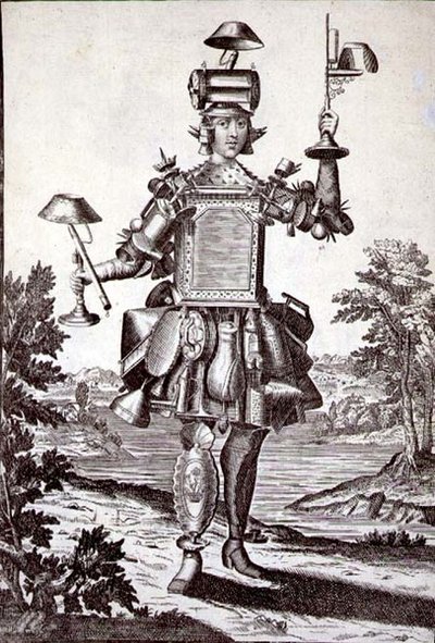 Kostým pro klempíře, hospodu. od Gerarda Valcka (1651/2-1726) kolem 1690 (rytina) od German School