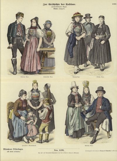 Kostýmy z Badenu, Německo, 19. století od German School