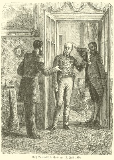 Hrabě Benedetti v Ems, 13. července 1870 od German School