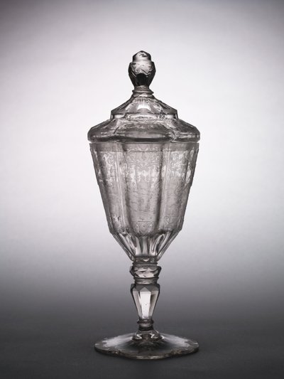 Krytý pohár, Slezsko, cca 1725 (sklo) od German School