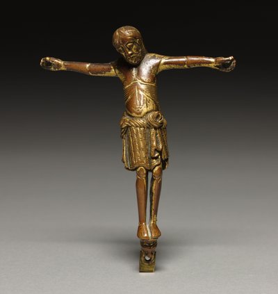 Ukřižovaný Kristus, cca 1200 (zlacený bronz) od German School