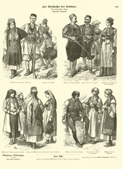 Dalmatské kroje, konec 19. století od German School