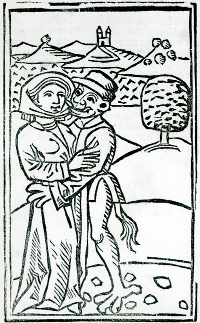 Demon Making Love to a Witch (dřevořez) od German School