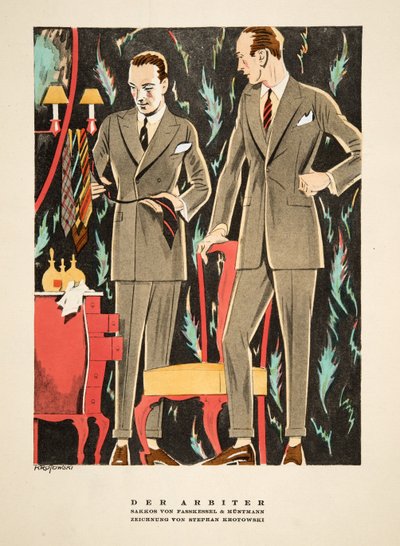 Der Arbiter, oblečení Fasskessel & Muntmann, od Styl, pub. 1922 (pochoir print) od German School
