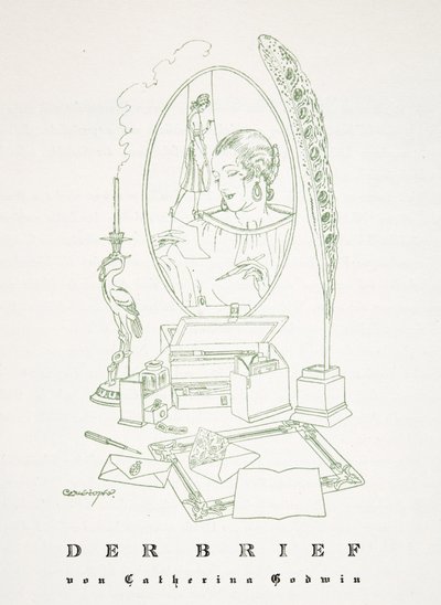 Der Brief od Catheriny Godwin, ze Styl, pub. 1922 (pochoir print) od German School