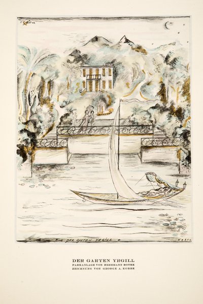 Der Garten Yrgill, ze Stylu, pub.1922 (pochoir print) od German School