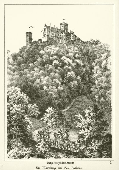 Wartburg v Lutherově době (rytina) od German School