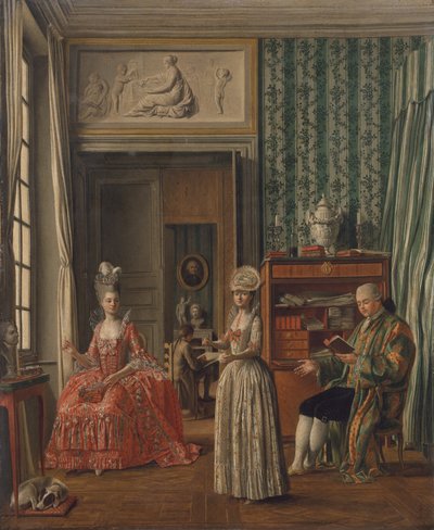 Domácí scéna, c.1775-80 od German School