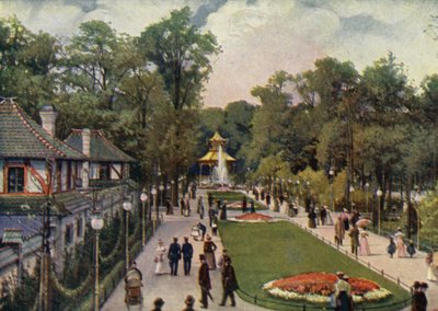 Dreisternpromenade, Berlínská zoologická zahrada, Německo (barevné lito) od German School