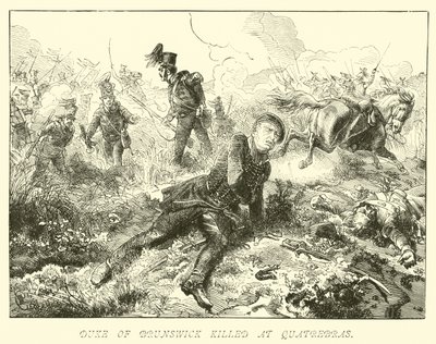 Vévoda z Brunswicku zabit v Quatrebras od German School