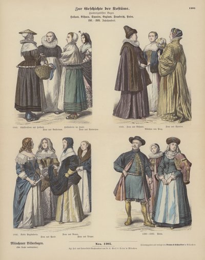 Holandské, bohémské, španělské, anglické, francouzské a polské kostýmy od German School