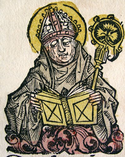 Edmund Rich, arcibiskup z Canterbury, publikoval v Norimberské kronice, 1493 od German School