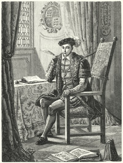 Edward VI, král Anglie (rytina) od German School