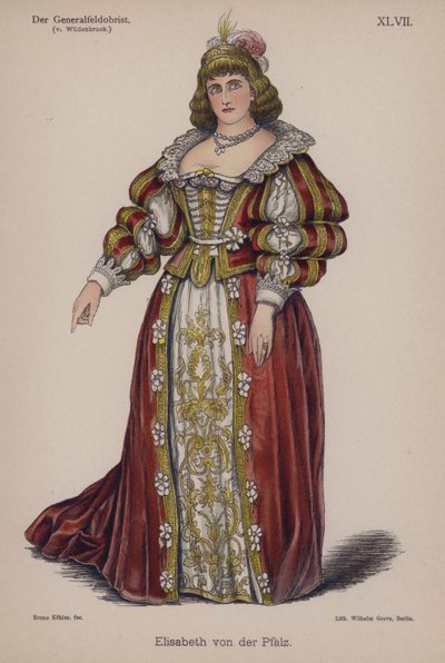 Alžběta Falcká, z Der Generalfeldoberst od Ernsta von Wildenbruch (barevné lito) od German School