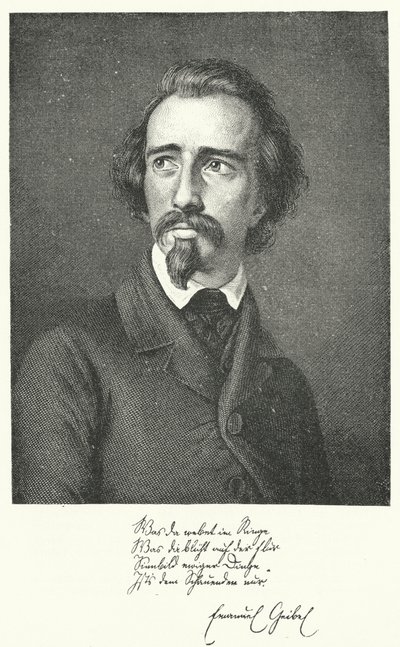 Emanuel Geibel , německý básník a dramatik (rytina) od German School