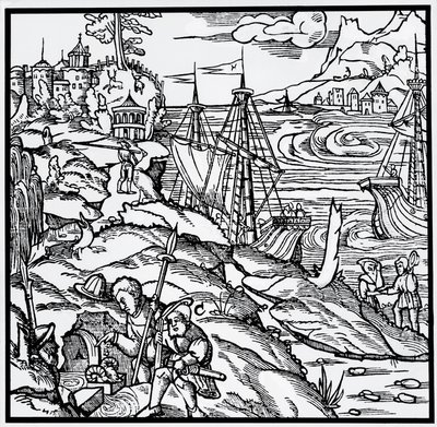 Rytina z De re metallica (O povaze kovů), Georg Pawer nebo Georgius Agricola (1494-1555) od German School