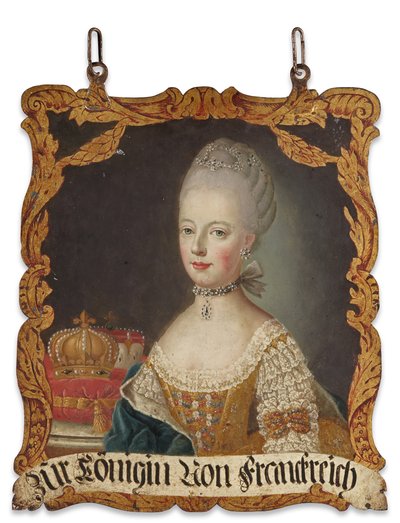 Enseigne Marie-Antoinette, po roce 1774 (olej na kovu) od German School