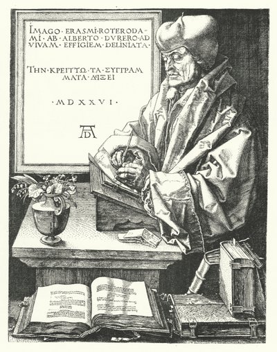 Erasmus Rotterdamský, holandský katolický reformátor a humanista (rytina) od German School