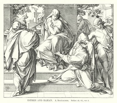 Esther a Haman, Esther, ch vii, ver 8 (rytina) od German School