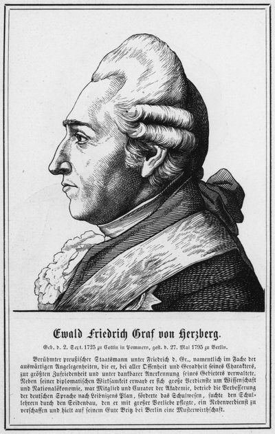 Ewald Friedrich Graf von Herzberg (rytina) od German School
