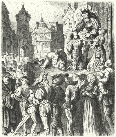 Scéna popravy z Titus Andronicus (rytina) od German School
