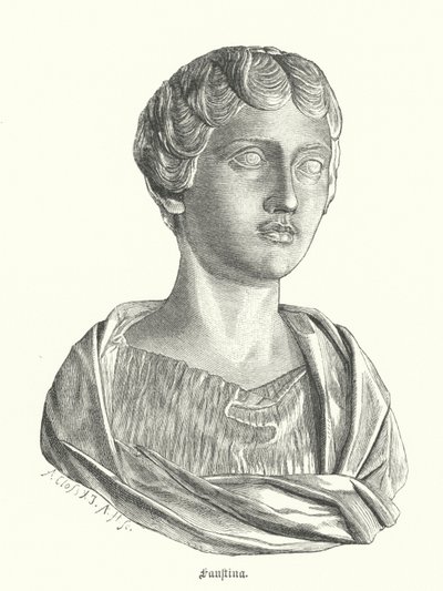 Faustina mladší, manželka římského císaře Marca Aurelia (rytina) od German School
