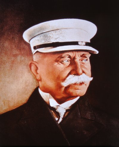 Ferdinand hrabě von Zeppelin (barevné lito) od German School