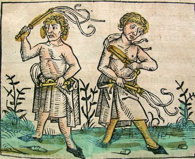 Flagellants, publikované v Norimberské kronice, 1493 od German School
