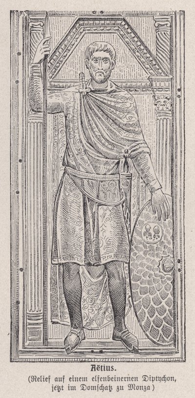 Flavius Aetius, římský generál (rytina) od German School