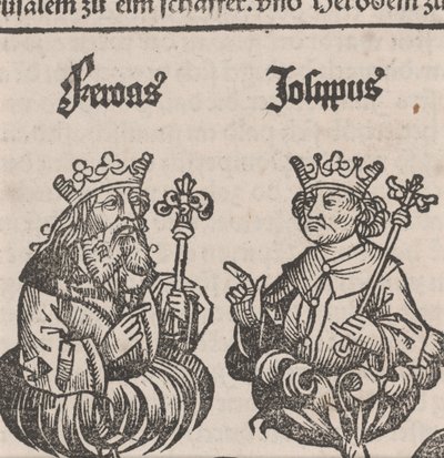 Fragment ilustrace z Norimberské kroniky od German School