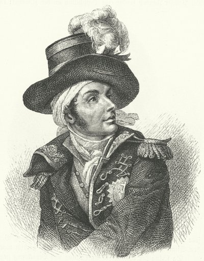 Francois de Charette, francouzský roajalistický voják a politik, který byl jedním z vůdců povstání Vendee proti francouzskému revolučnímu režimu (rytina) od German School