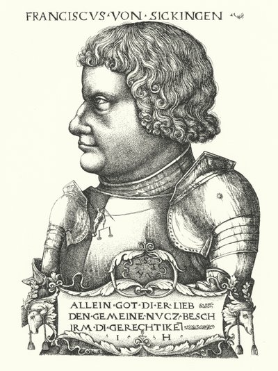 Franz von Sickingen, německý rytíř z období reformace (rytina) od German School