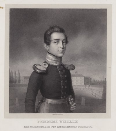Frederick William, dědičný velkovévoda z Mecklenburg-Strelitz (litho) od German School