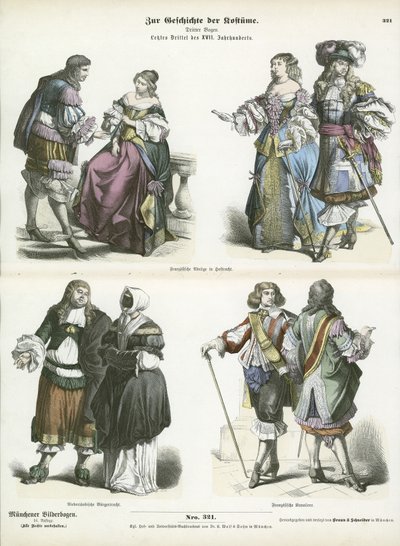 Francouzské a holandské kostýmy, začátek 17. století od German School