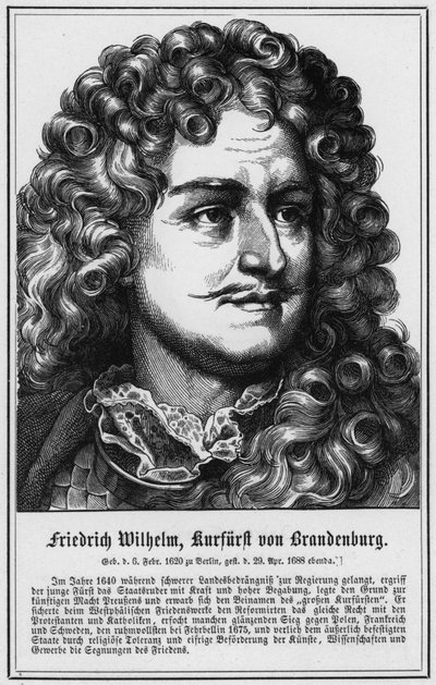 Friedrich Wilhelm, kurfiřt braniborský (rytina) od German School
