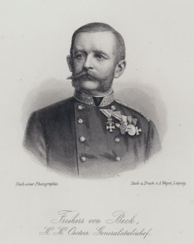 Friedrich von Beck-Rzikowsky, rakouský generál (rytina) od German School
