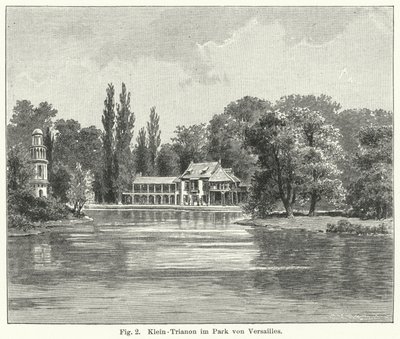 Zahradní design: Petit Trianon, Versailles, Francie (rytina) od German School