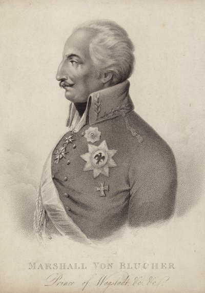Gebhard von Blucher, pruský polní maršál (rytina) od German School