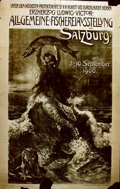 Všeobecná rybářská výstava v Salcburku, 1900 od German School