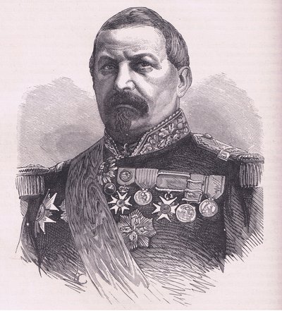Generál Vinoy, Cassells Historie války mezi Francií a Německem vydaná Cassell and Company Limited, kolem roku 1890 (litho) od German School
