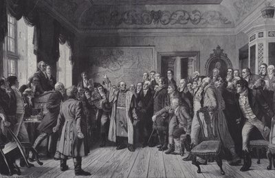 Projev generála Yorckse ke stavům Východního Pruska v Königsbergu, 5. února 1813 od German School
