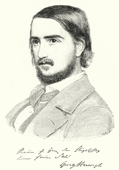 Georg Herwegh , německý básník (rytina) od German School