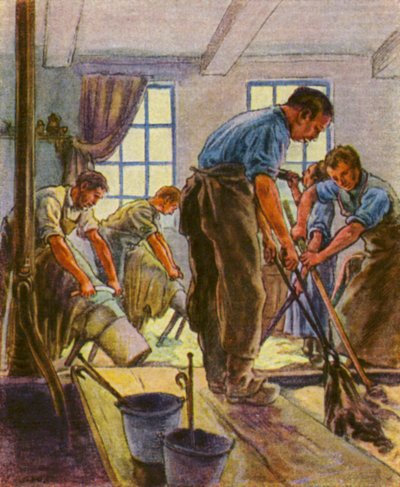 Gerber Und Farber / Tanners and Colourers (barevná litografie) od German School