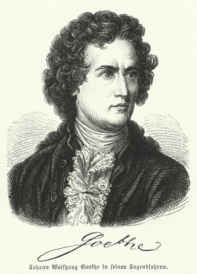 Německý autor Johann Wolfgang Goethe (1749-1832) v mládí od German School